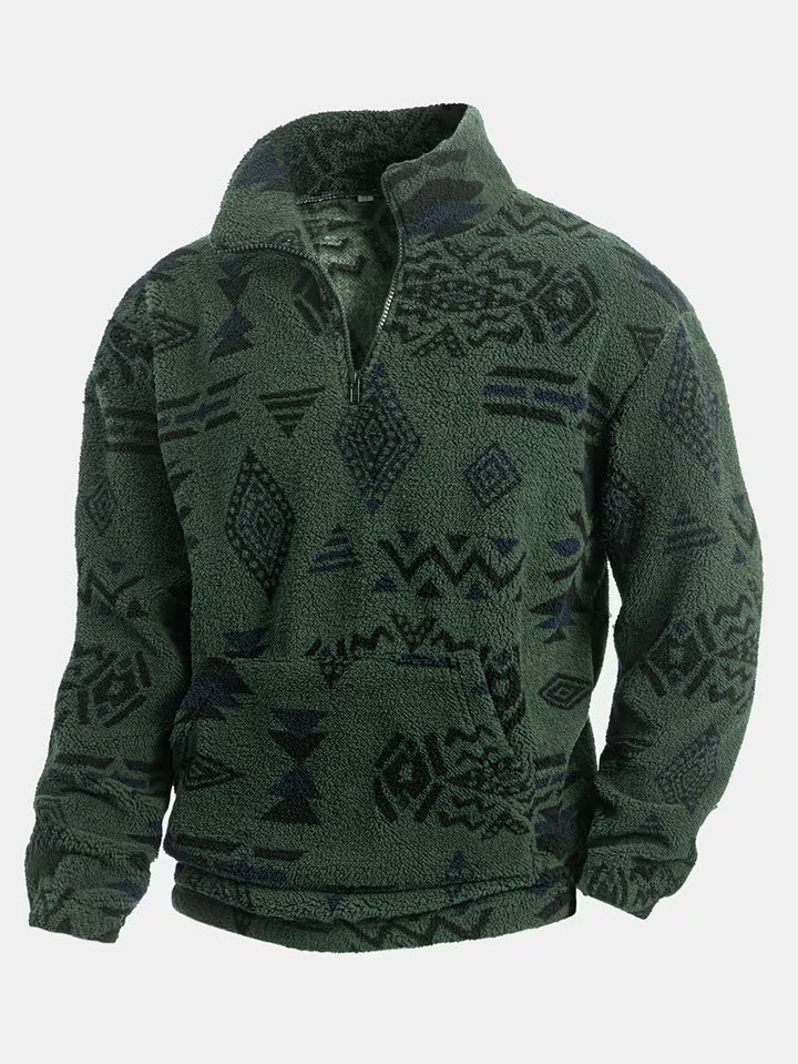 Witker – Pluszowa Bluza W Stylu Etnicznym Z Golfem