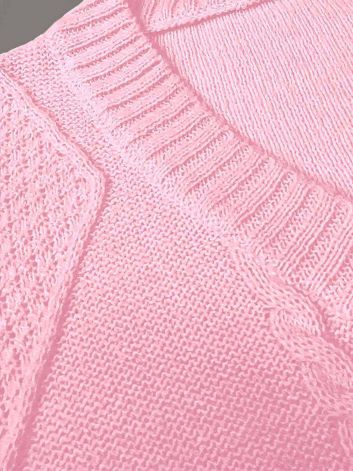 Tzvia - Sweter z Dzianiny z Dekoltem w Serek