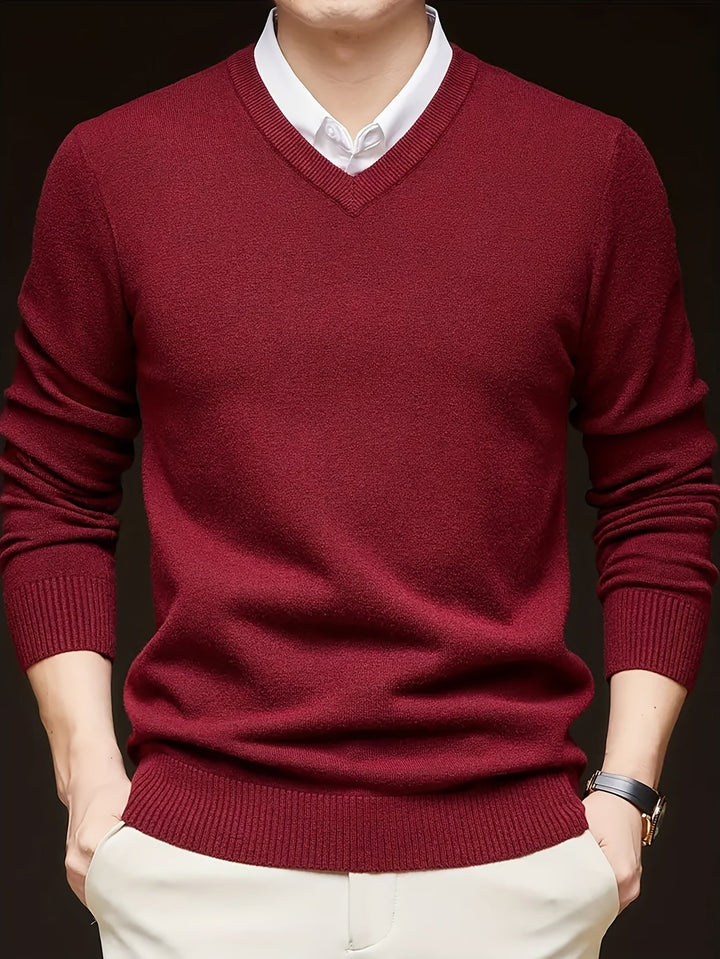 Dionysis – Sweter z Dzianiny z Dekoltem w Serek „Cross Border”
