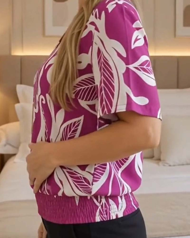 Isheba – Elegancka Bluzka Z Krótkim Rękawem