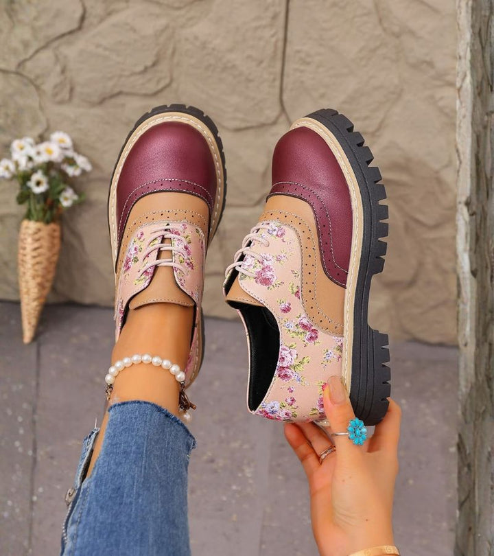 Kiela - Sapatos Oxford Com Padrão Floral E Sola Com Saliências Grossas