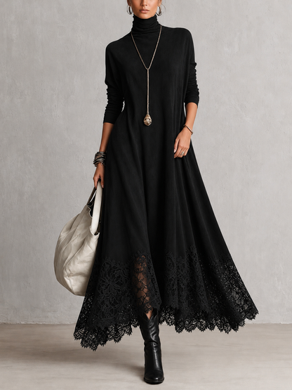 Albria – Sukienka Maxi z Długim Rękawem w Stylu Vintage