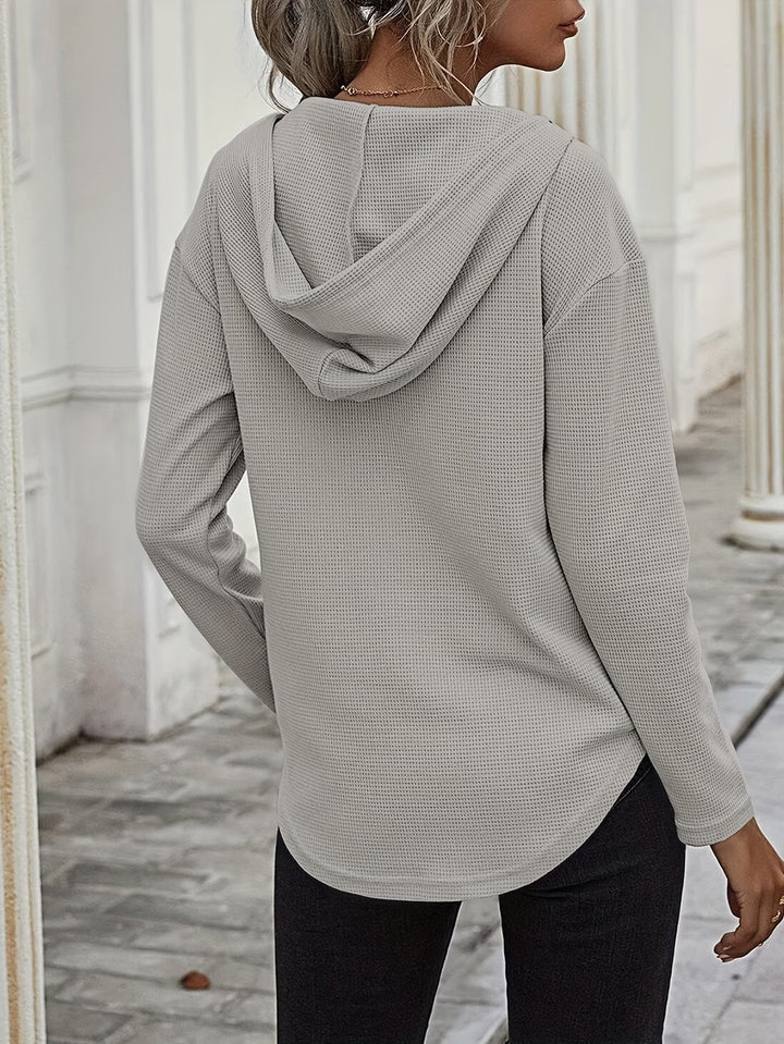 Seonie – Bluza Z Kapturem, Długim Rękawem I Dekoltem W Serek