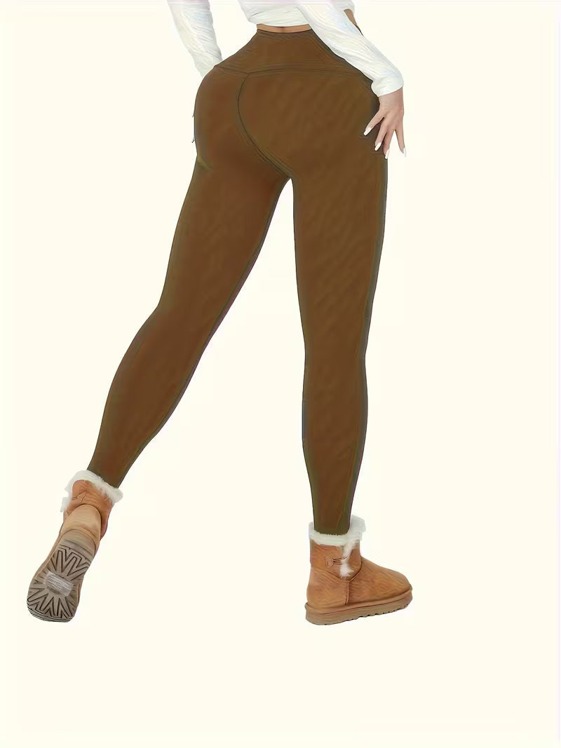 Linzay – Legginsy Z Wysokim Stanem, Z Podszewką Z Polaru Termicznego