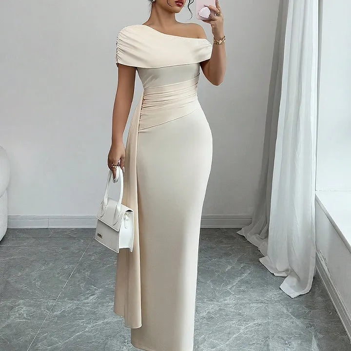 Lisete - Elegancka Sukienka Maxi Z Jednym Ramiączkiem