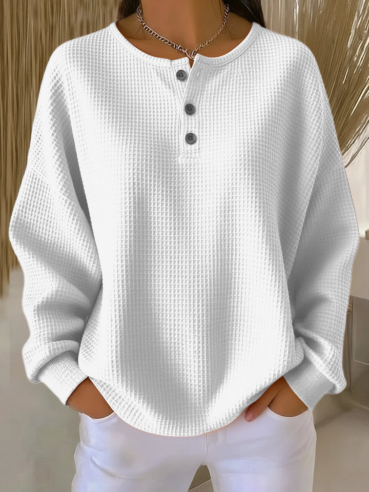 Ritona – Bluza Typu Henley Z Dzianiny Waflowej