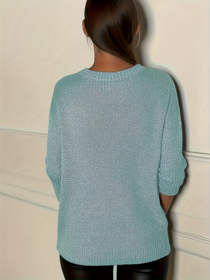 Healy – Sweter z Dzianiny z Dekoltem w Szpic