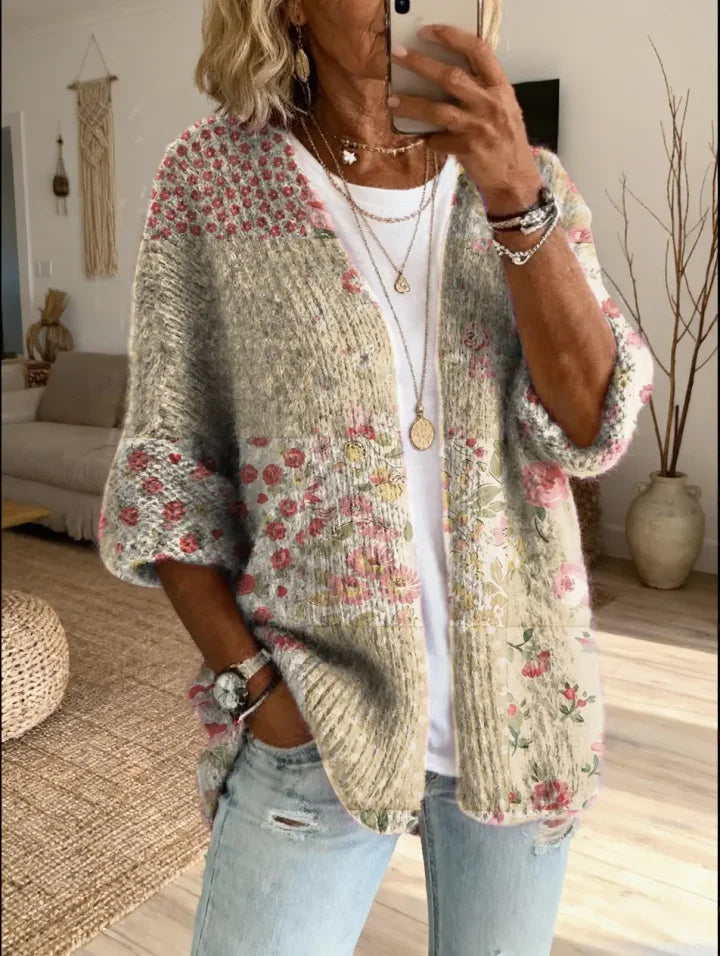 Stevena - Sweter w Elegancki Kwiatowy Wzór