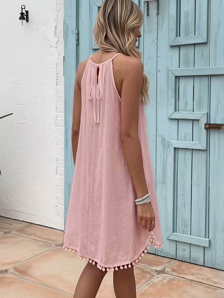 Shiena – Elegancka Sukienka Z Koronką, Wykonana Na Szydełku, Z Dekoltem Typu Halter