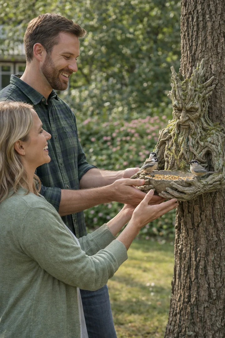 NatureHold – Rzeźba Służąca Jako Karmnik Dla Ptaków, Wkomponowana w Drzewo