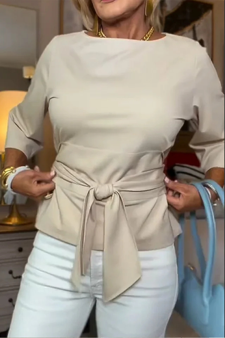 Shaniera – Stylowy Top Wiązany w Talii