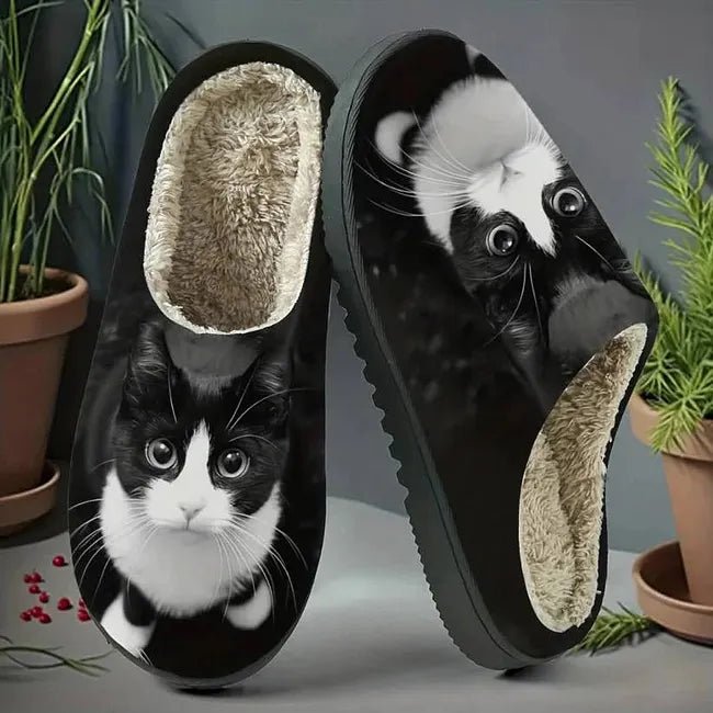 Miane – Elegante Hjemmesko Med Katteprint