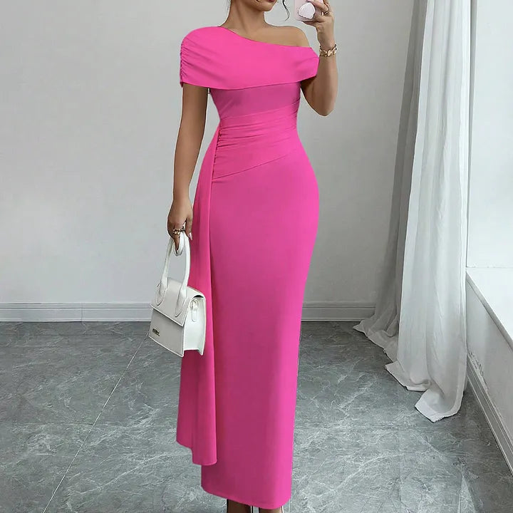 Lisete - Elegancka Sukienka Maxi Z Jednym Ramiączkiem