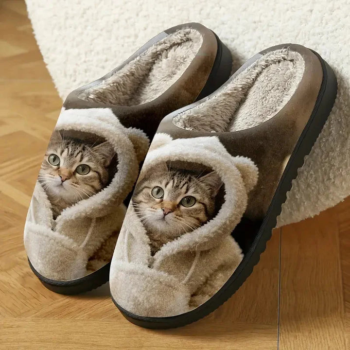 Marren - Przytulne Kapcie Typu Slip-on Z Motywem Kociej Mordki W 3d
