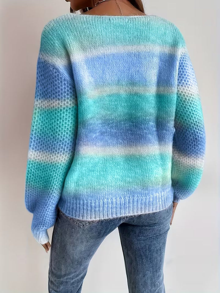 Errin – Sweter Z Dzianiny Z Gradientem Kolorystycznym
