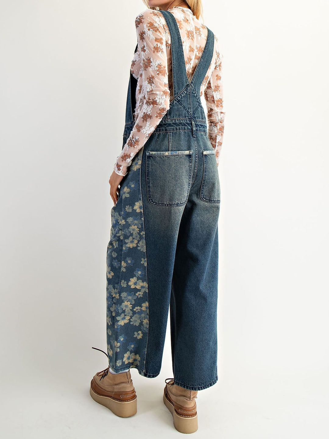 Yalita - Flower Denim Overalls