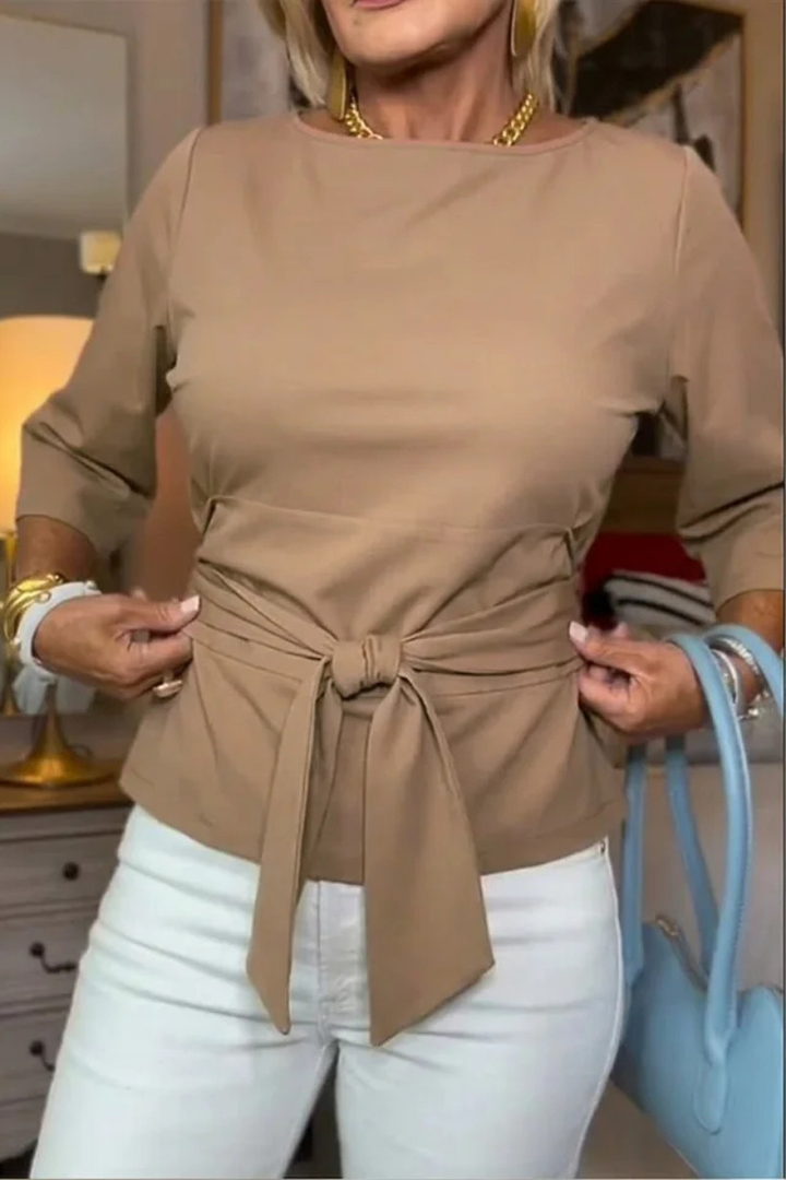 Shaniera – Stylowy Top Wiązany w Talii