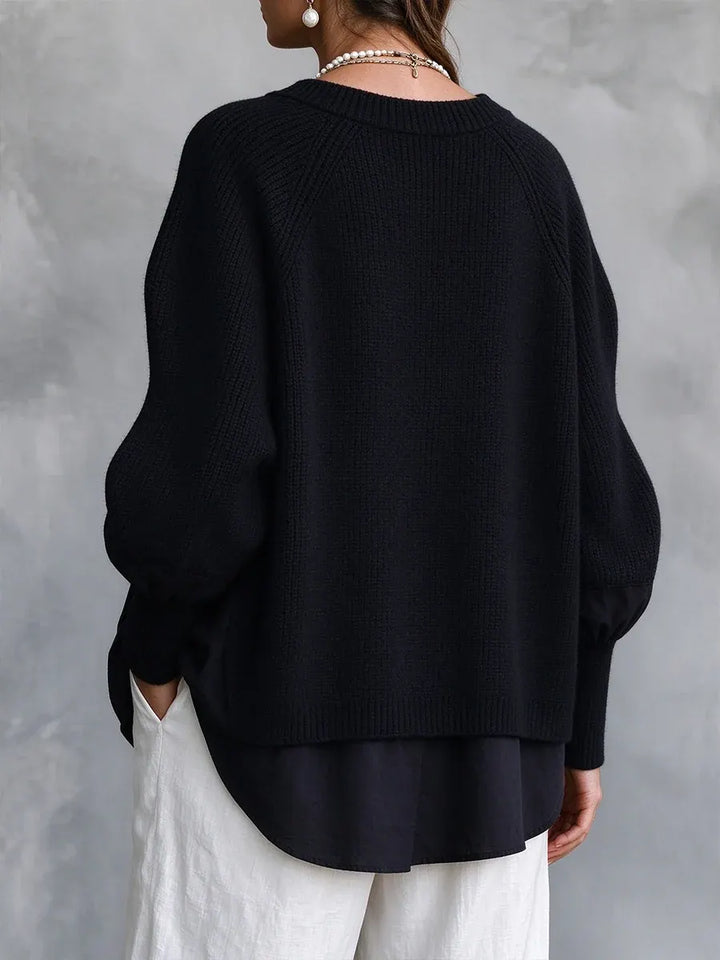 Milika – Sweter Z Dzianiny Prążkowanej Z Rękawami Raglanowymi