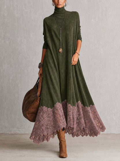 Albria – Sukienka Maxi z Długim Rękawem w Stylu Vintage