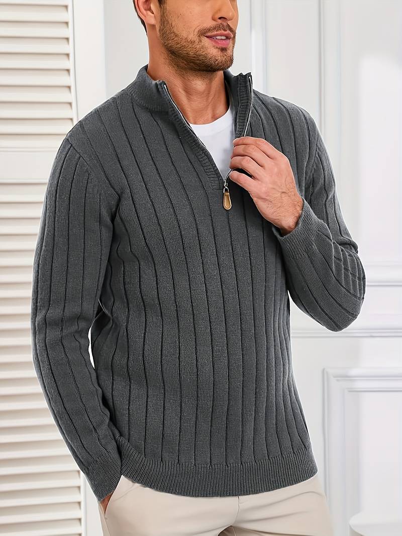 Yedidya - Sweter z Długim Rękawem z Dzianiny