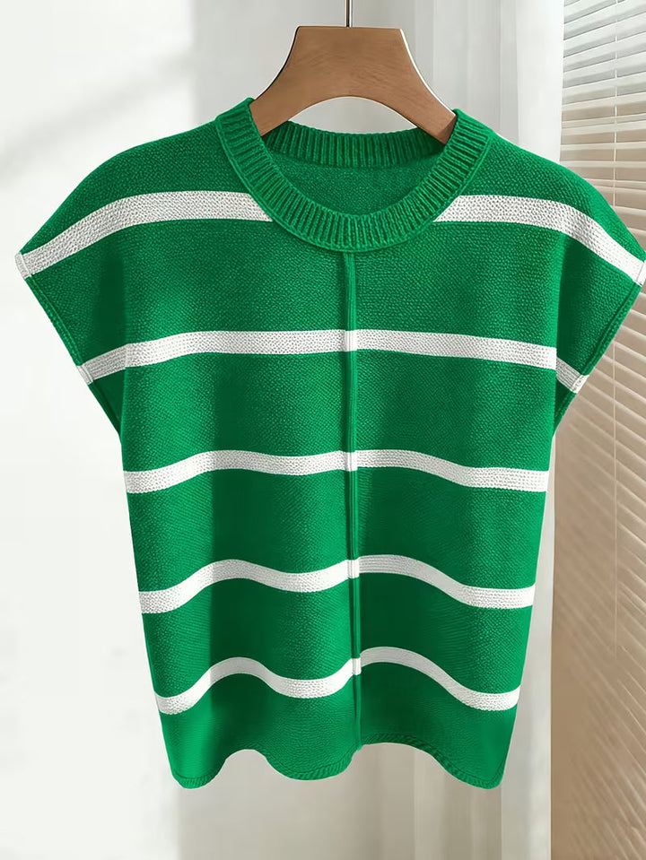 Enila – Sweter Z Dzianiny W Paski Z Okrągłym Dekoltem