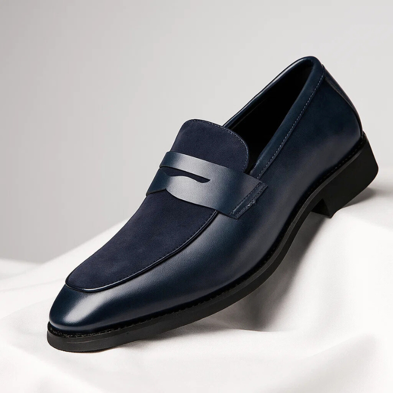 Callen – Dwukolorowe Mokasyny Typu Penny Loafers Zakładane na Nogę