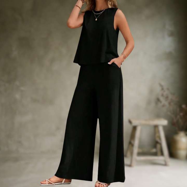 Alizeh - Elegancki Dwuczęściowy Komplet Bez Rękawów