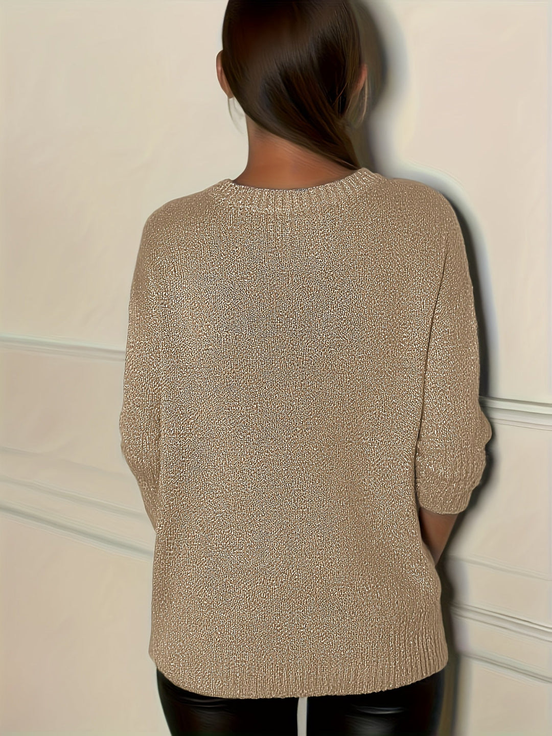 Healy – Sweter z Dzianiny z Dekoltem w Szpic