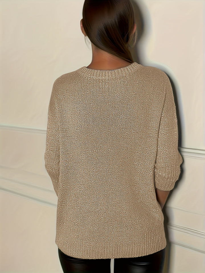 Healy – Sweter z Dzianiny z Dekoltem w Szpic