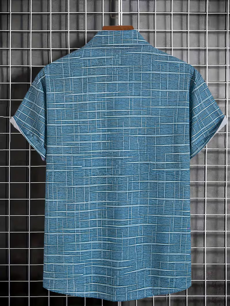 Jerrick - Koszula w Stylu Vintage z Geometrycznym Wzorem