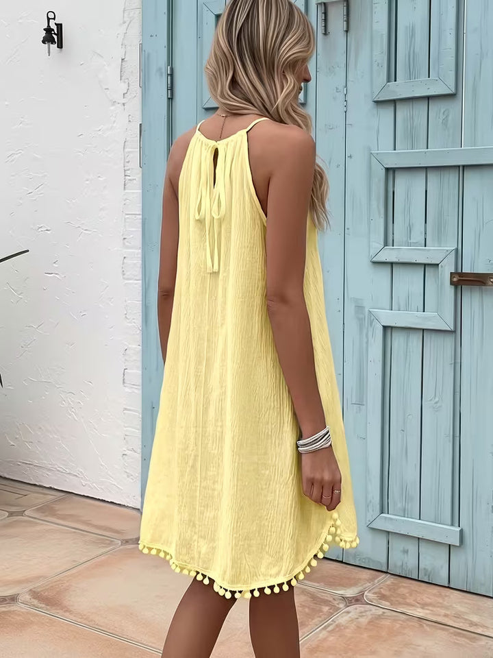 Shiena – Elegancka Sukienka Z Koronką, Wykonana Na Szydełku, Z Dekoltem Typu Halter