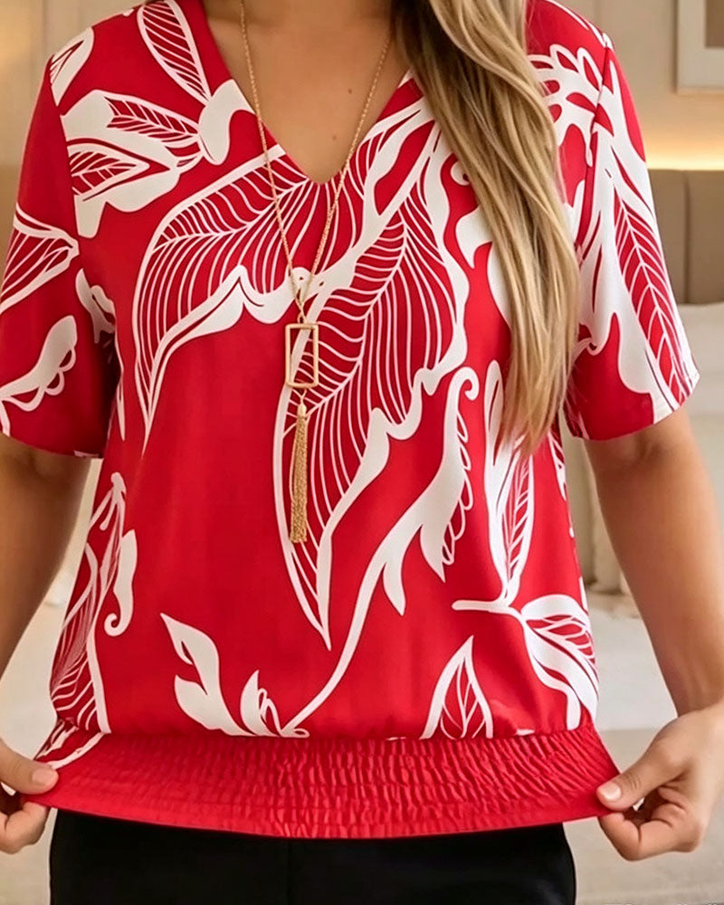 Isheba – Elegancka Bluzka Z Krótkim Rękawem
