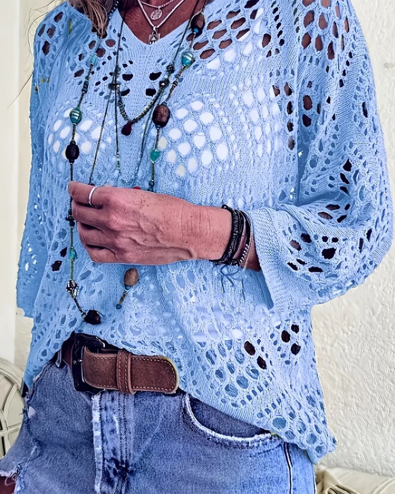 Helenia - Pddychający Sweter z Dzianiny