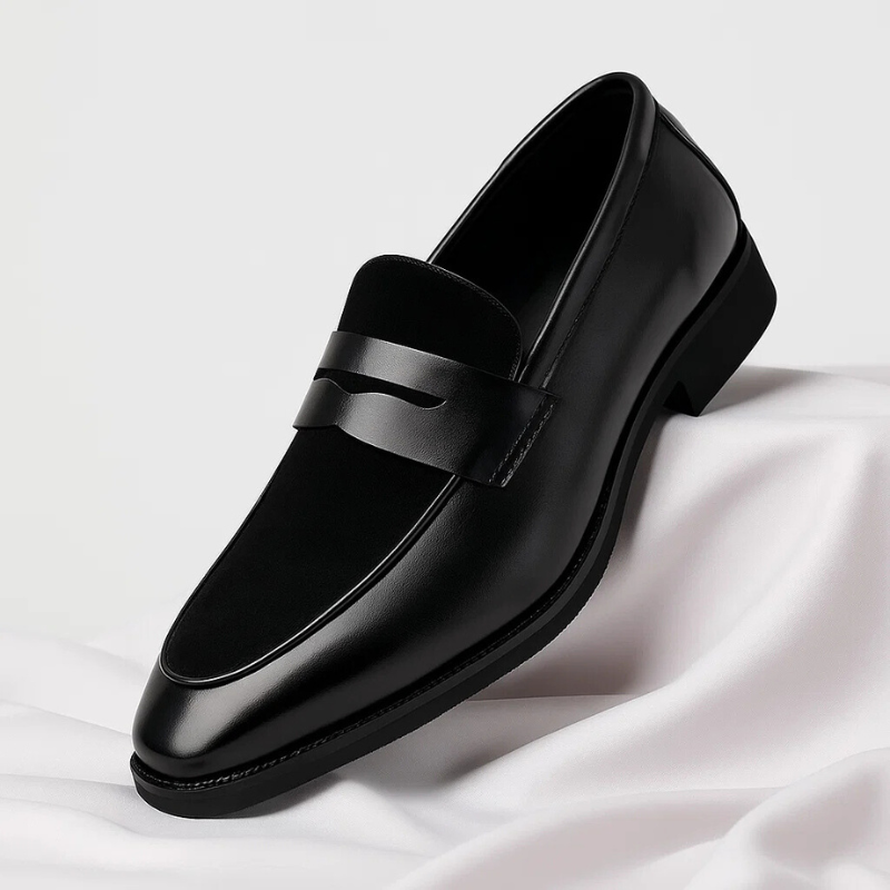 Callen – Dwukolorowe Mokasyny Typu Penny Loafers Zakładane na Nogę