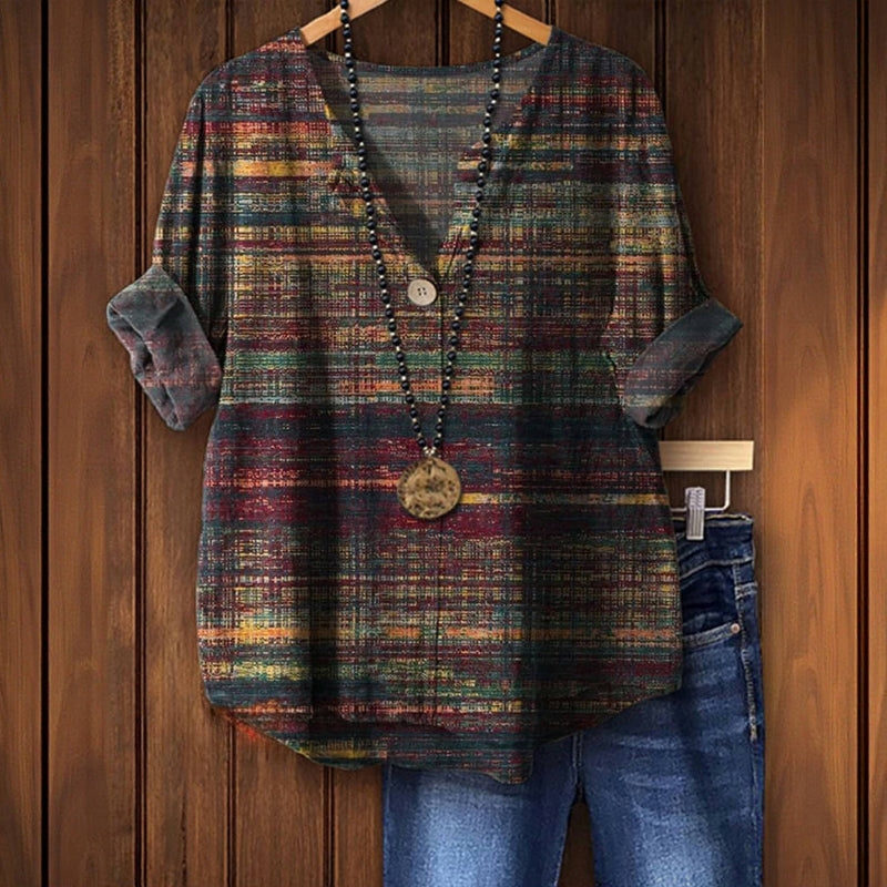 Loena – Kolorowa Bluzka W Stylu Vintage