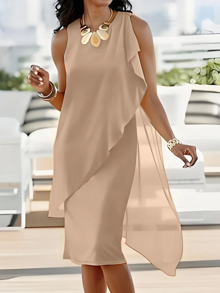Maren – Elegancka Sukienka MIDI Bez Rękawów