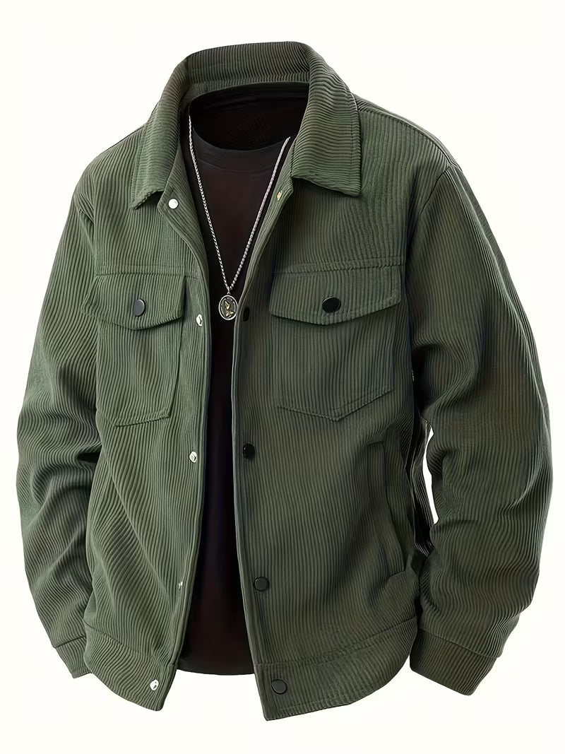 Matthaus – Kurtka z Sztruksu z Kołnierzem i Kieszeniami z Klapkami