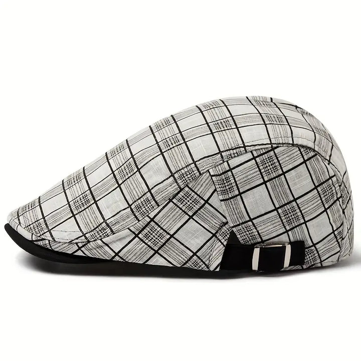 Zared – Regulowana Czapka Beretowa w Stylu vintage w Kratę