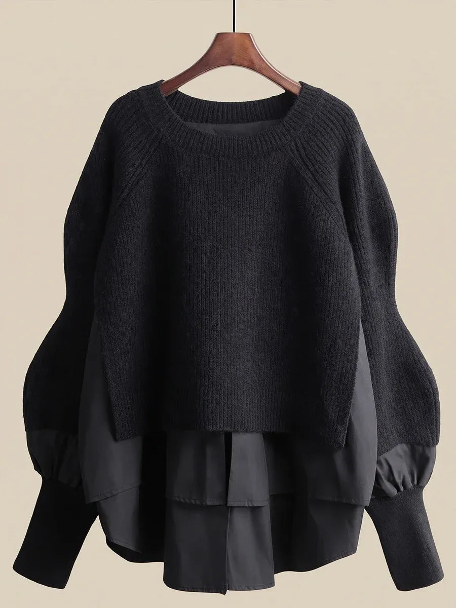 Milika – Sweter Z Dzianiny Prążkowanej Z Rękawami Raglanowymi