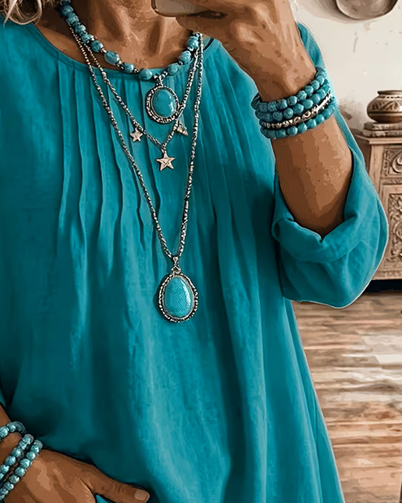 Taireen – Bluzka w Stylu Boho z Plisami