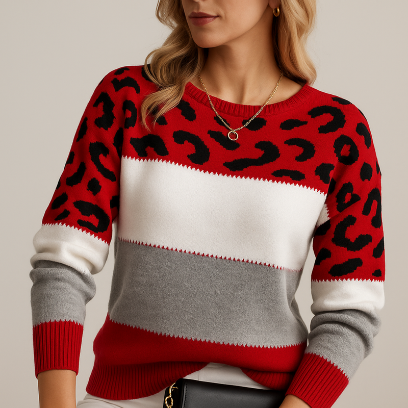 Diletta – Elegancki Sweter w Panterkę