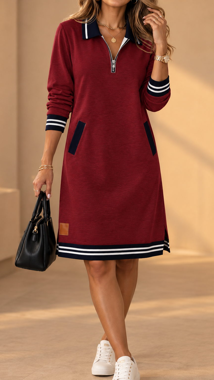 Keani - Elegancka Sukienka W Stylu Polo