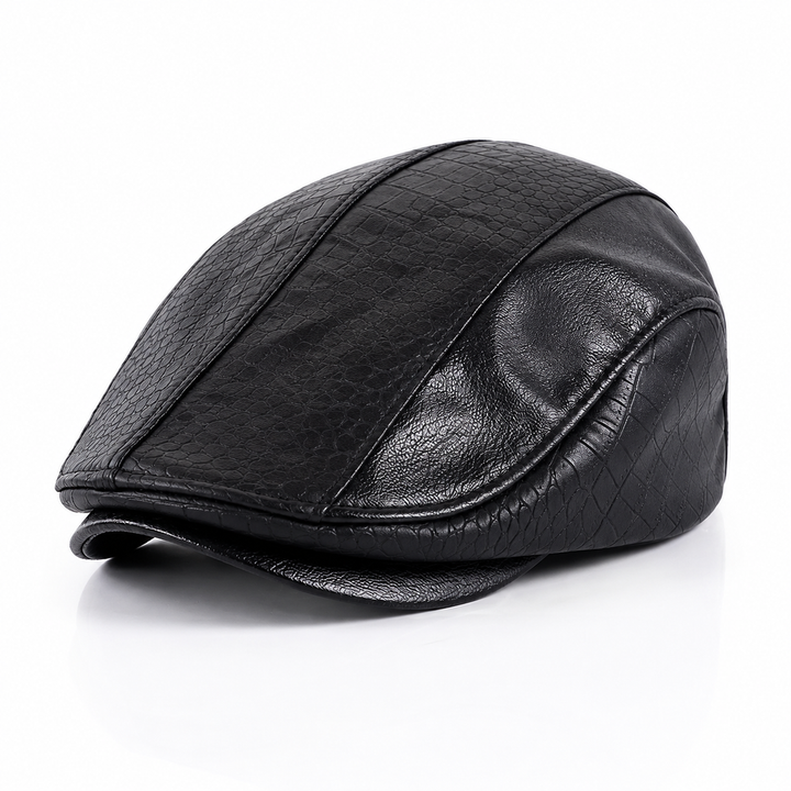 Crowncraft – Elegancka Skórzana Czapka Z Płaskim Daszkiem