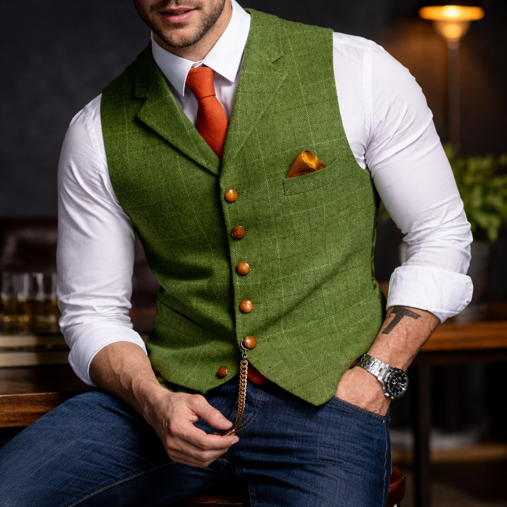 Melker – Elegancka Kamizelka z Tweedu