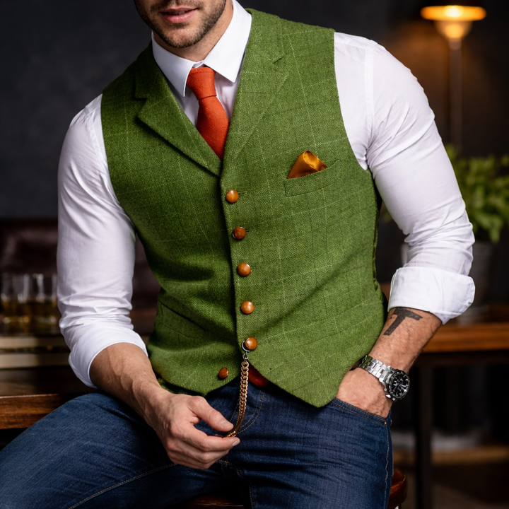 Melker – Elegancka Kamizelka z Tweedu