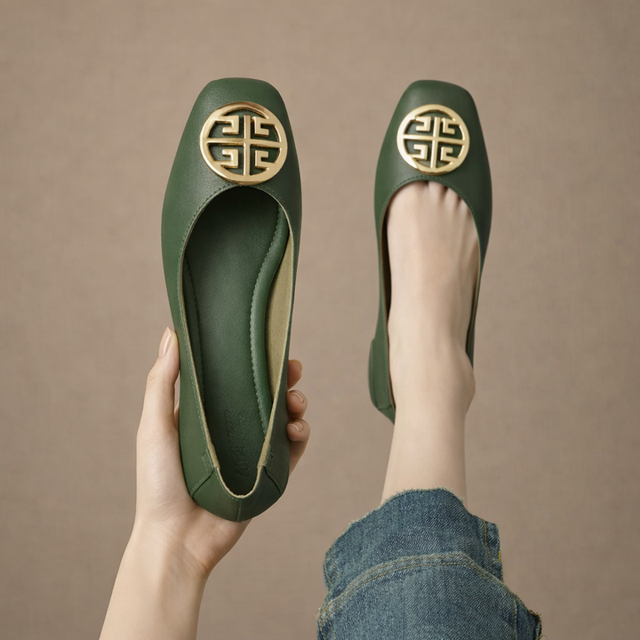 Breana - Skórzane Płaskie Buty