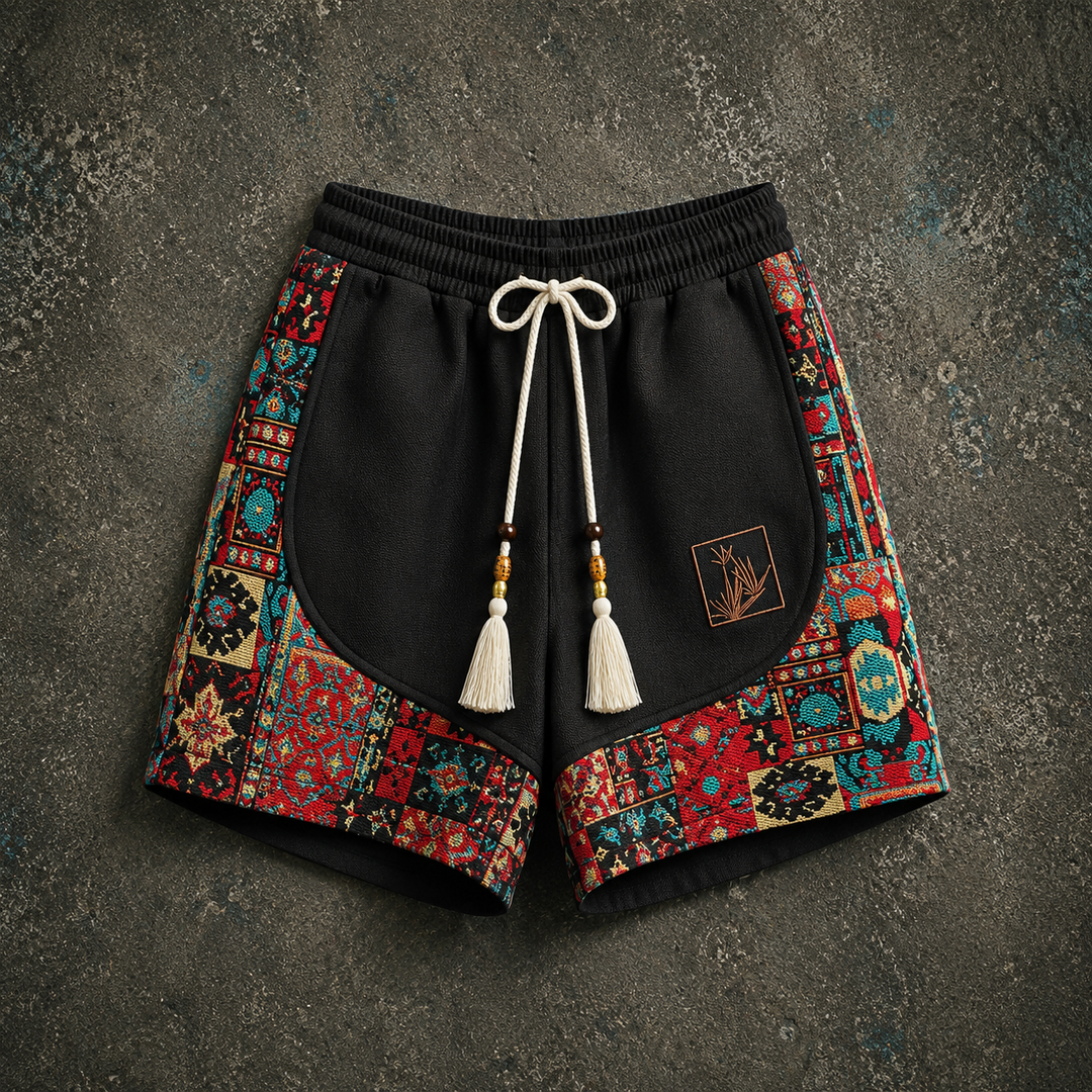 Haren - Szorty w Stylu Boho z Elastycznym Paskiem