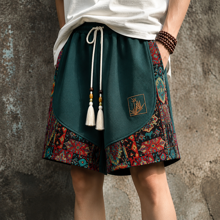 Haren - Szorty w Stylu Boho z Elastycznym Paskiem