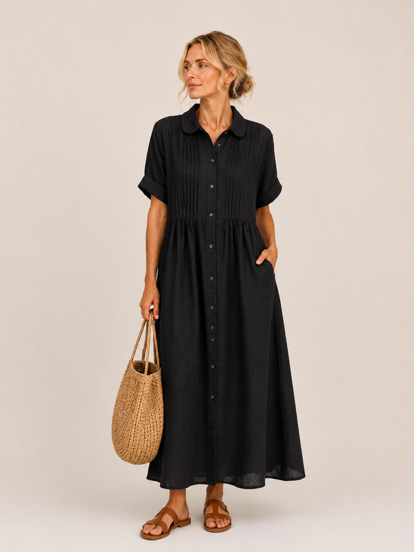 Anjali – Letnia Sukienka Midi w Stylu Koszuli