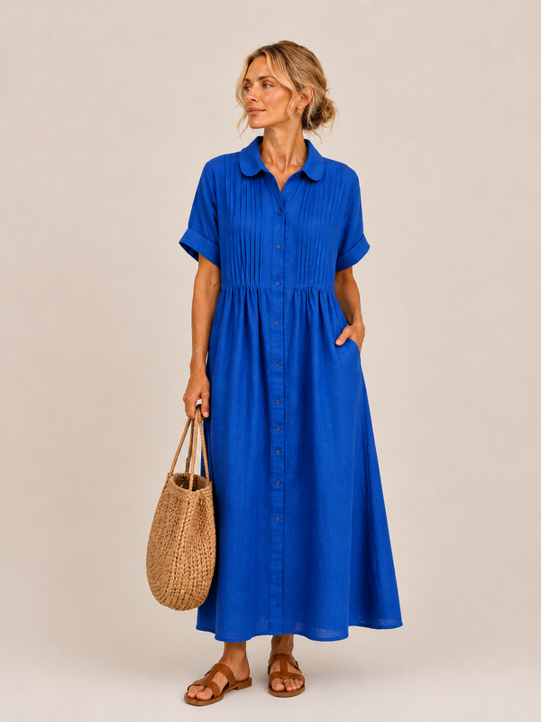 Anjali – Letnia Sukienka Midi w Stylu Koszuli